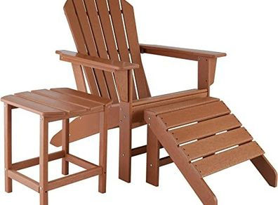 Garden Chair with Footrest and Side Table,