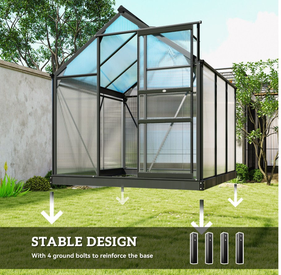 Thumbnail: 6 x 6ft Polycarbonate Greenhouse