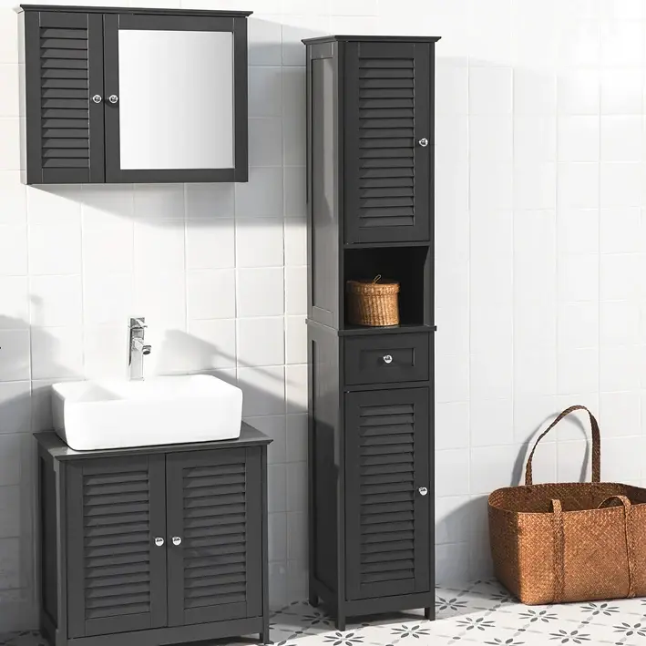 Thumbnail: Tall Bathroom Cabinet in Charcoal