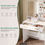 Thumbnail: Modern White Dressing Table with Mirror and Storage Shelves  Elegant Vanity Desk