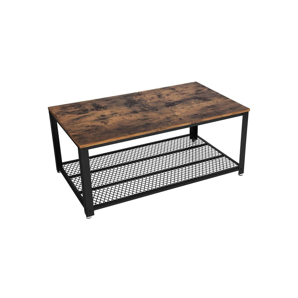 Coffee table with lattice shelf industrial style