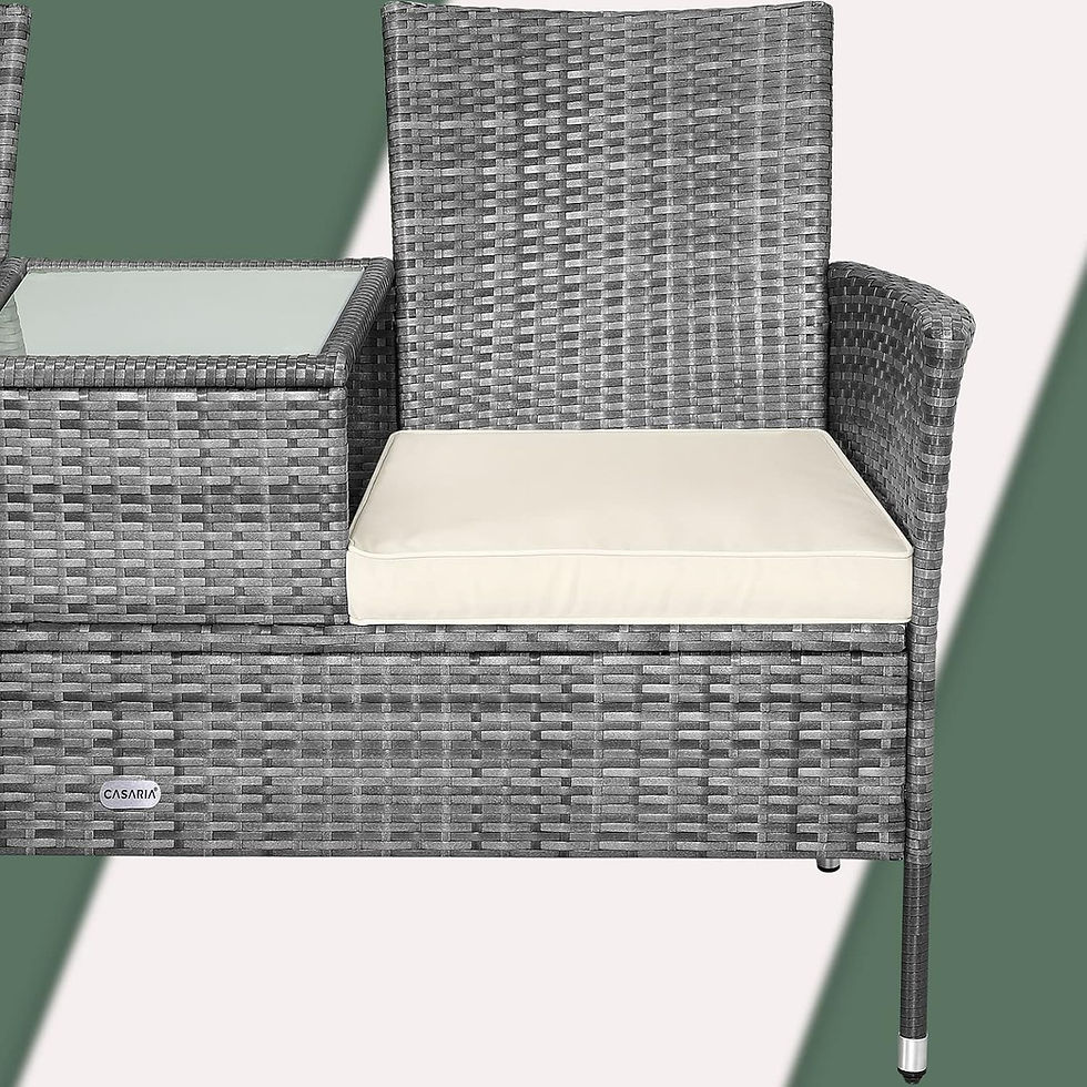Thumbnail: Garden Bench Weatherproof Poly Rattan Table Cushions 320kg Load Capacity