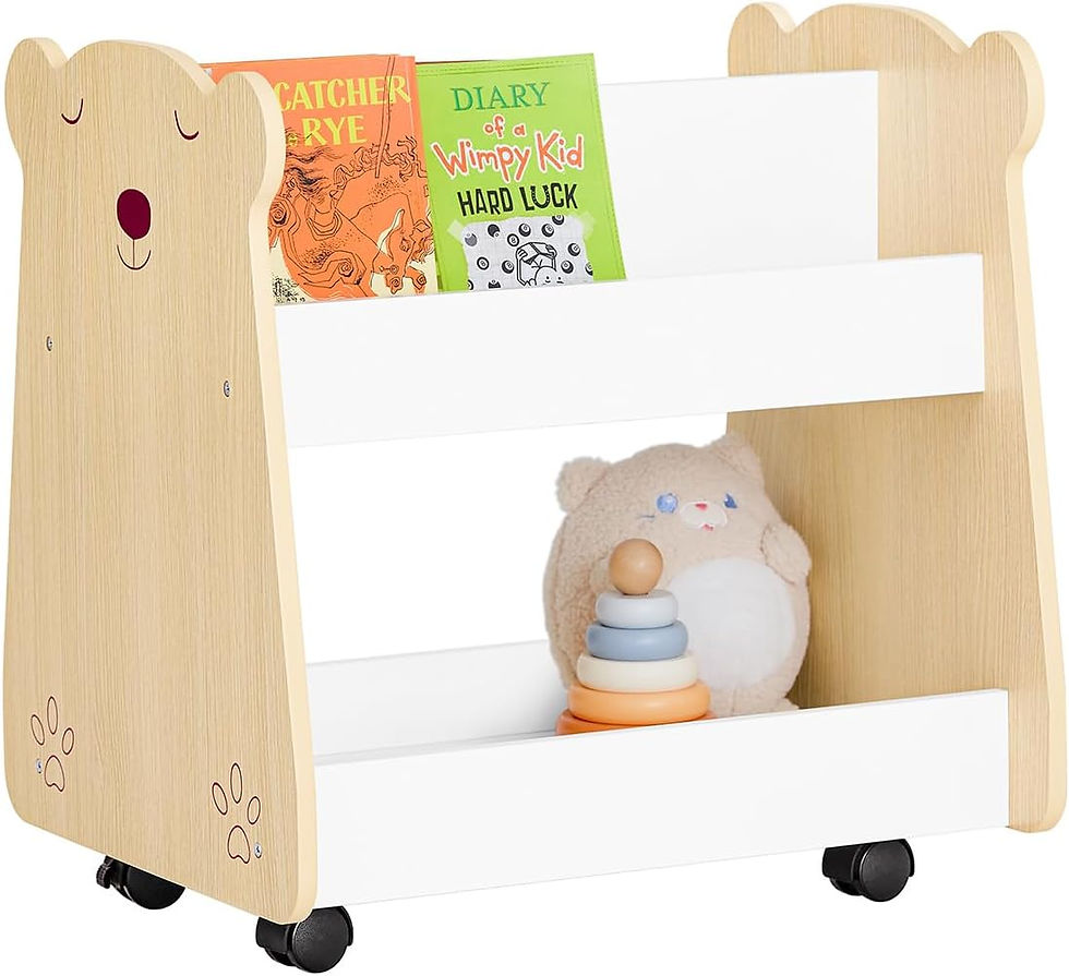 Thumbnail: Children’s Storage Shelf with Wheels – 3 Tier Book & Toy Organiser