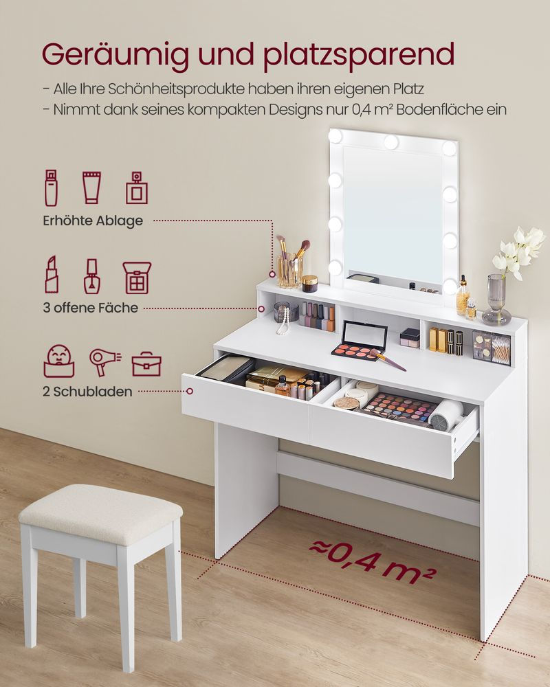 Thumbnail: Large Dressing Table with LED Lighting,