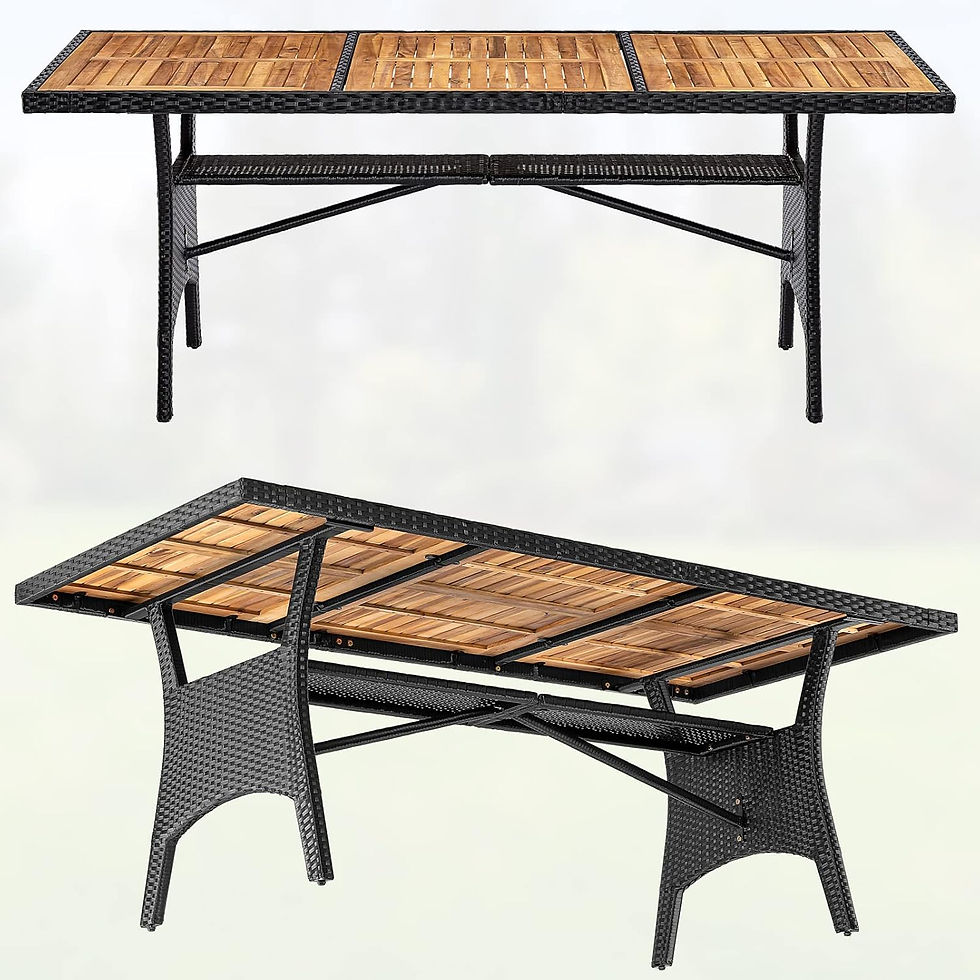 Thumbnail: Polyrattan Garden Dining Table with FSC® Acacia Wood