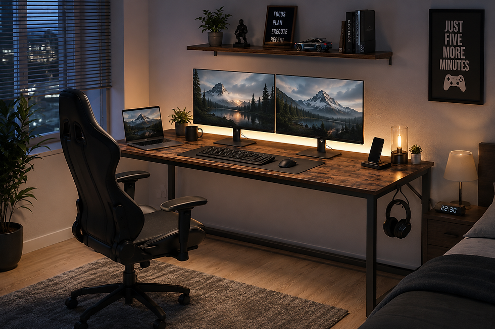 Thumbnail: 135cm Industrial Office Desk