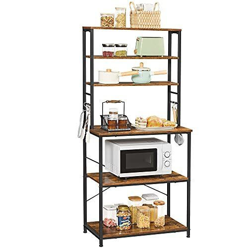 Industrial Design Kitchen Shelf Vintage Brown-Black