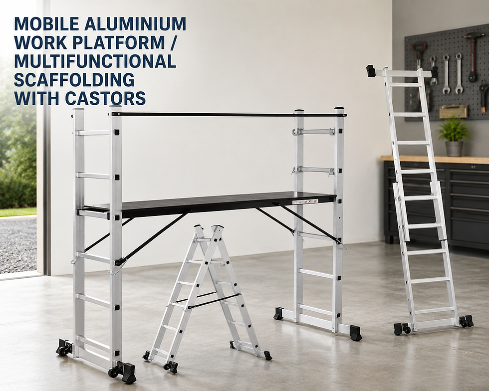 Thumbnail: Mobile Aluminium Scaffolding with Castors & Safety Handrail