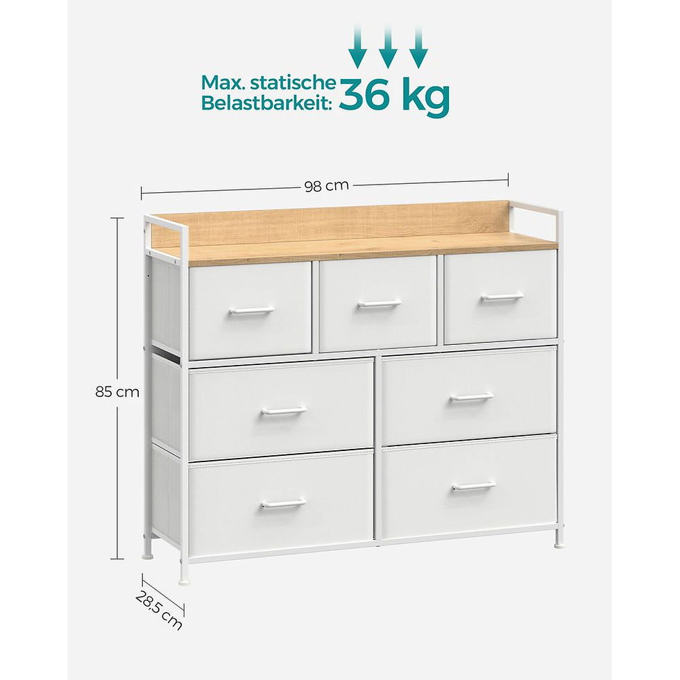 Thumbnail: Chest of drawers with 7 fabric Drawers