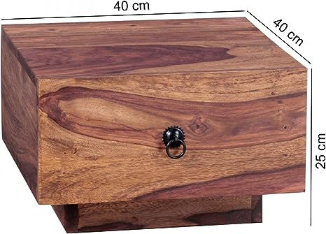 Thumbnail: Bedside Table Sheesham Solid Wood 40 x 40 x 25 cm Modern Bedside Chest of Drawer