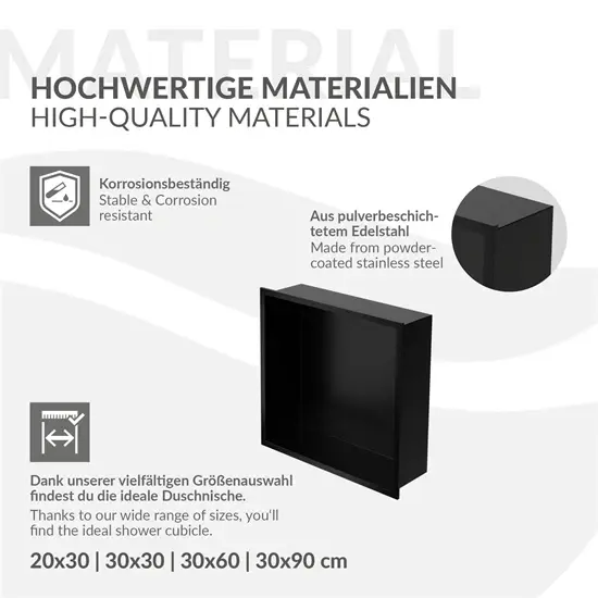 Thumbnail: Shower Niche Stainless Steel, Wall-Inserted Niche