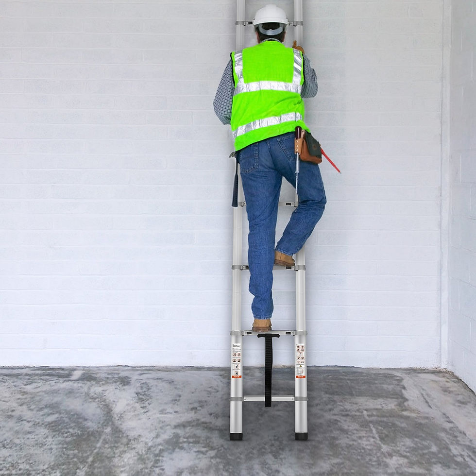 Thumbnail: 4.59m Telescopic Ladder Non-Slip Folding Ladder 90x48x8cm