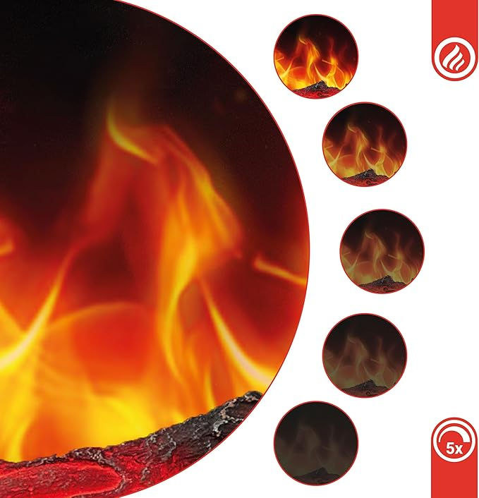 Thumbnail: Modern Electric Fireplace with Remote – White or Black (Preorder Item)