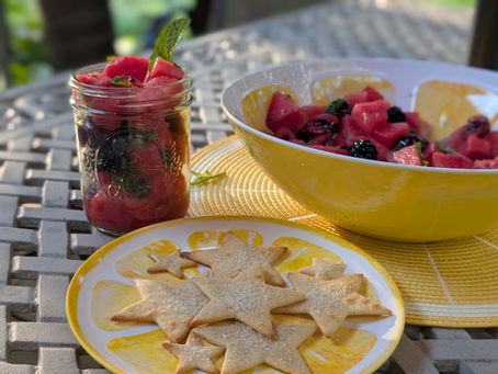 Cherry Berry Fruit Salad with Mint!