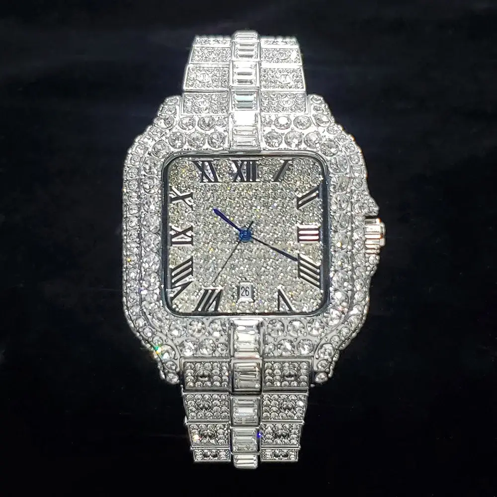 Luxury Diamond Watch for Men Hip Hop Style Bling Bling
