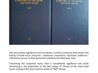 Article in the Wind Music Research Quarterly