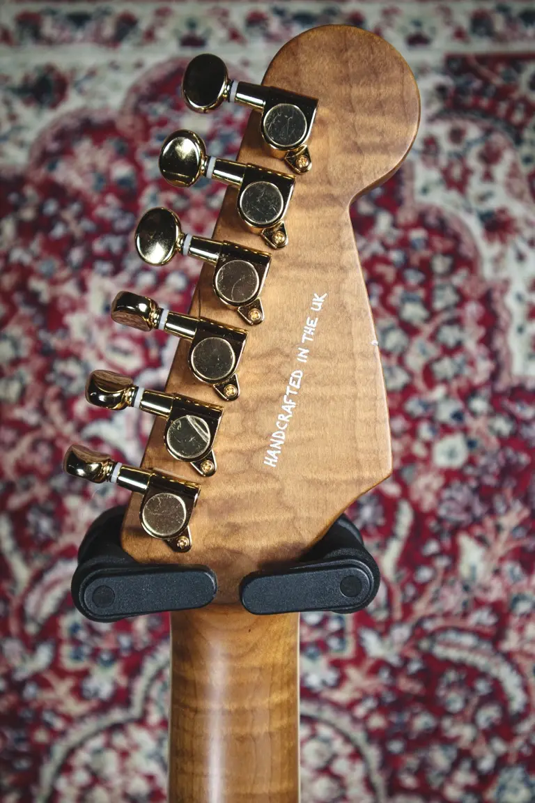 Thumbnail: Rear headstock view showing handcrafted UK Gordon Smith branding