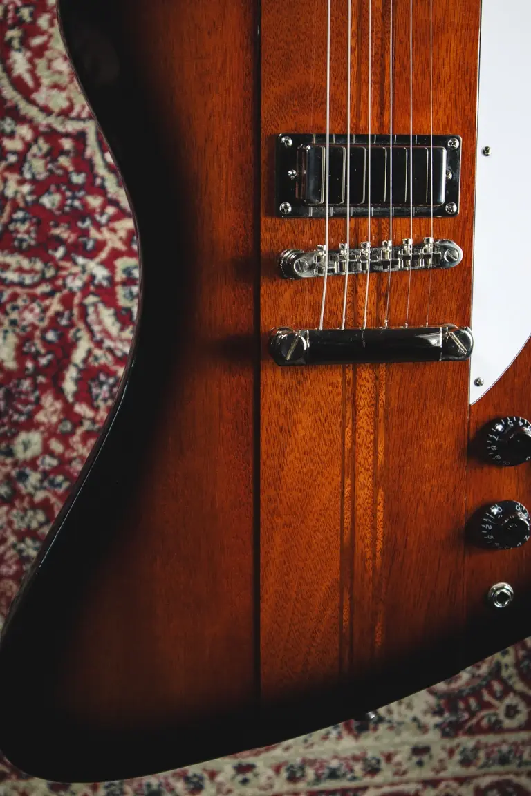 Thumbnail: Epiphone Firebird Inspired by Gibson 2022 – bridge pickup and body detail