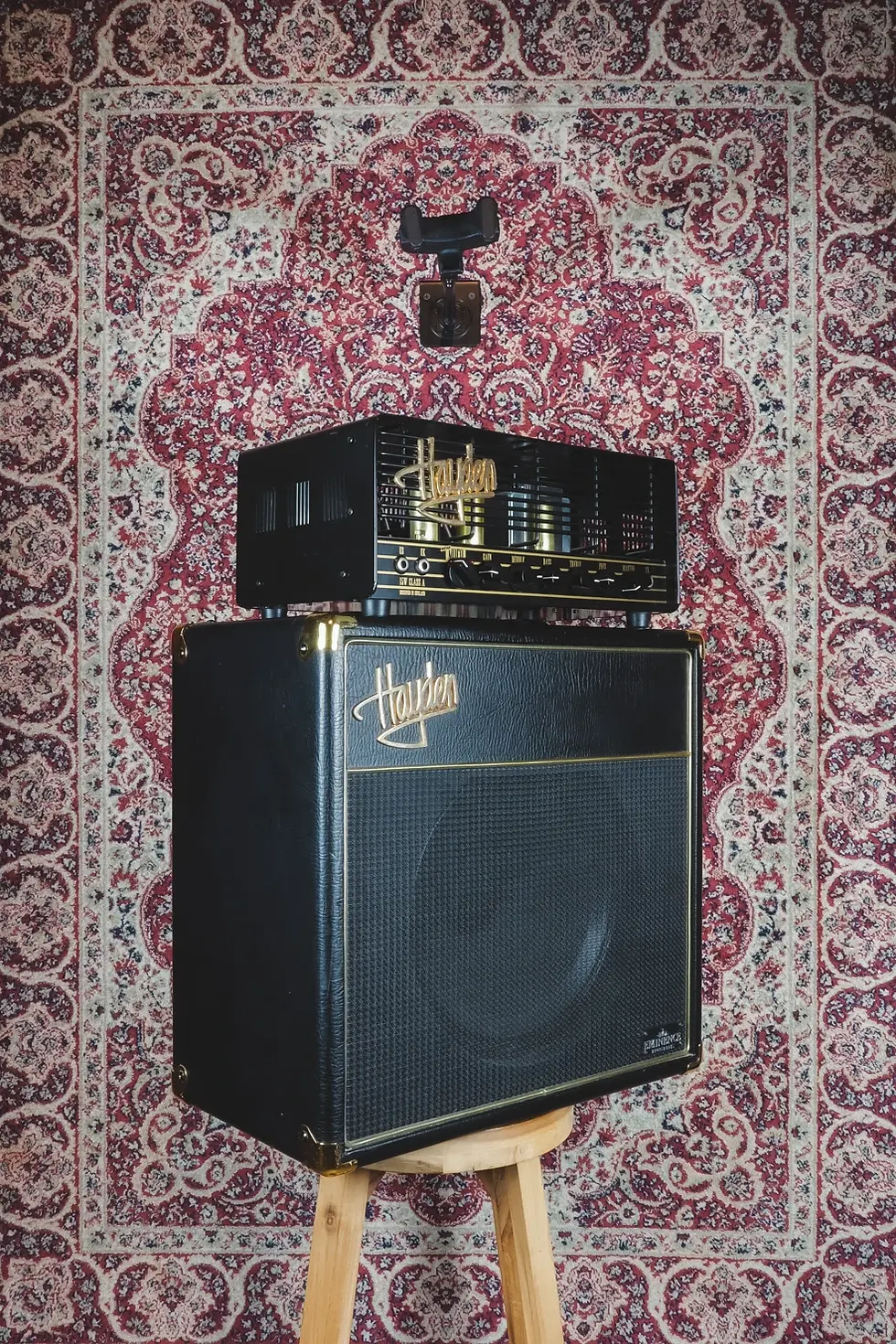 Side angled view of Hayden Mini MoFo Head & Cabinet