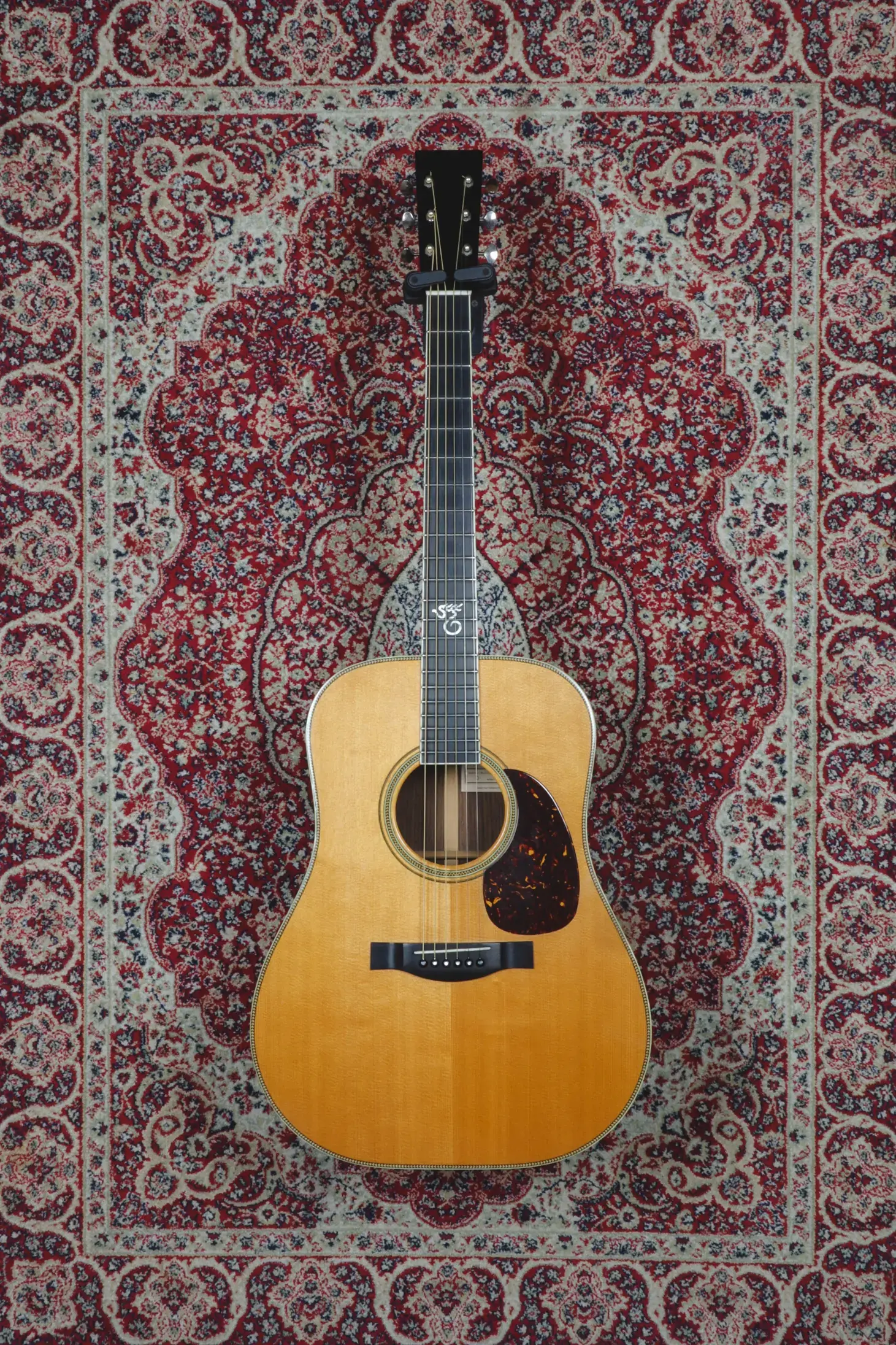 2008 Santa Cruz D dreadnought acoustic guitar in natural finish, full front view