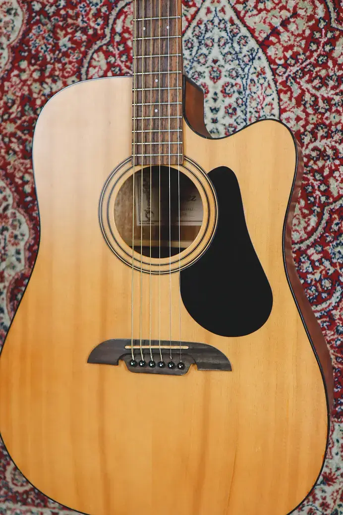Thumbnail: Alvarez RD12CE electro-acoustic in Natural body front and cutaway