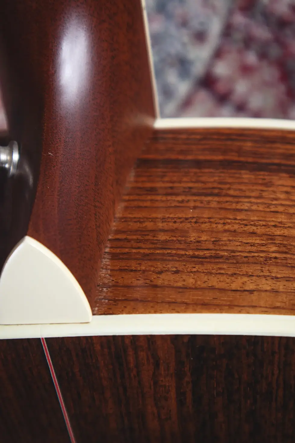 Thumbnail: Close up showing lacquier lifting on Taylor 810 dreanought guitar