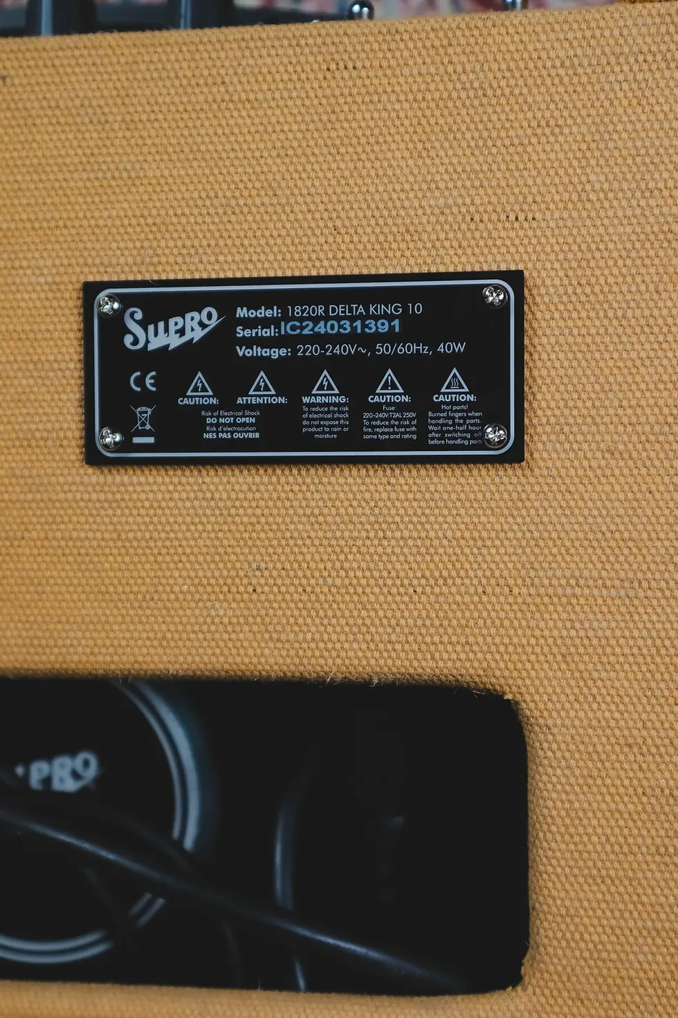 Thumbnail: Rear info plate on Supro Delta King 10 (1820R)