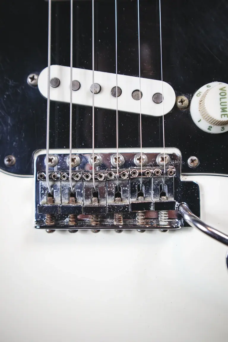 Thumbnail: Tremelo view on 1975 Fender Stratocaster