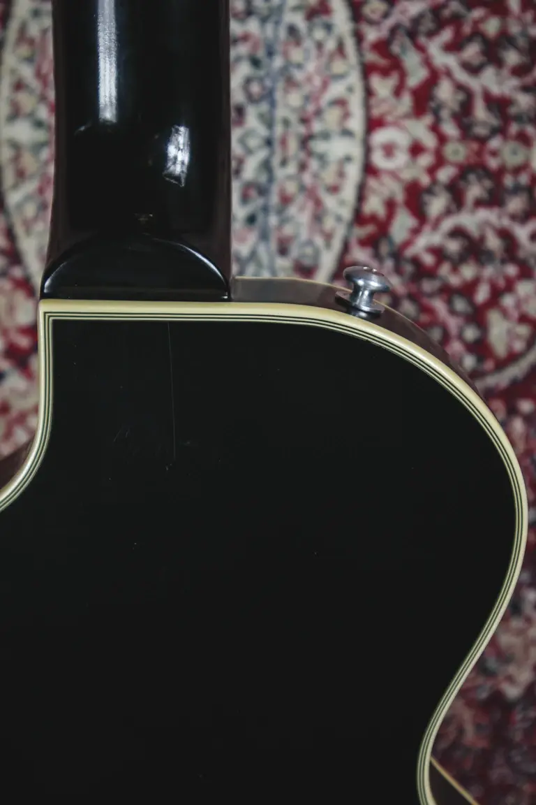 Thumbnail: close up of neck heel on Epiphone Old Glory Les Paul