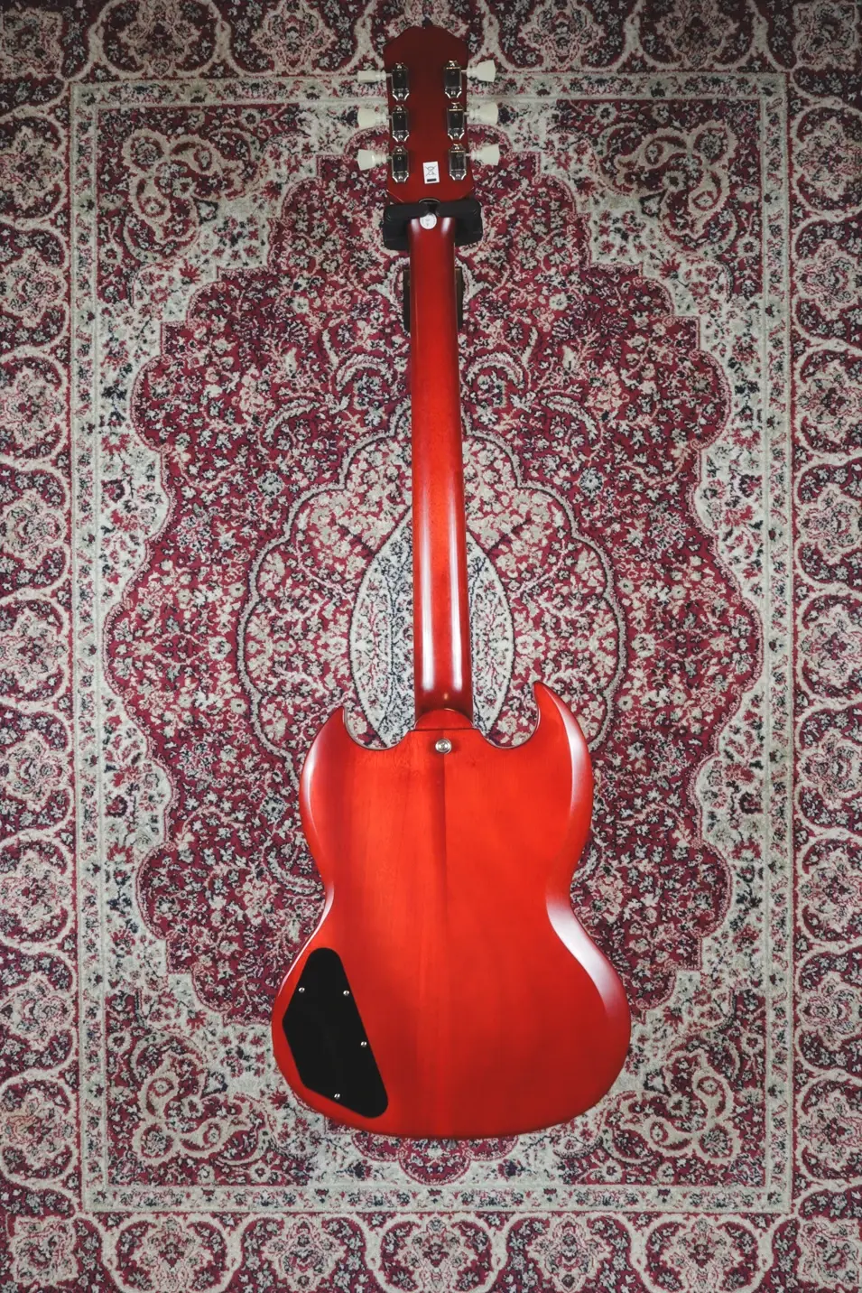 Thumbnail: Full rear view of Epiphone 1961 Les Paul SG Standard – Aged Sixties Cherry