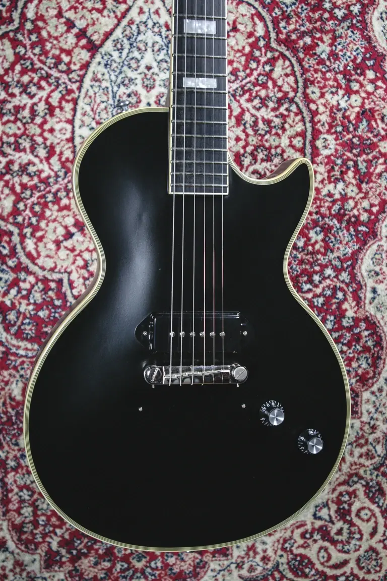 Thumbnail: Single pickup and bridge detail on Epiphone Old Glory Les Paul