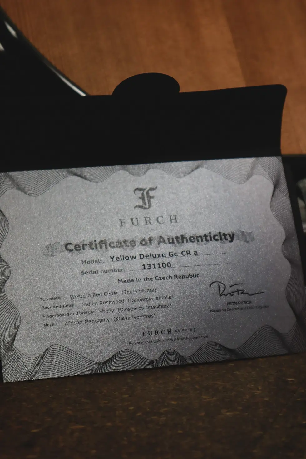 Thumbnail: Certificate for Furch Yellow Deluxe GC-CR A – Grand Auditorium