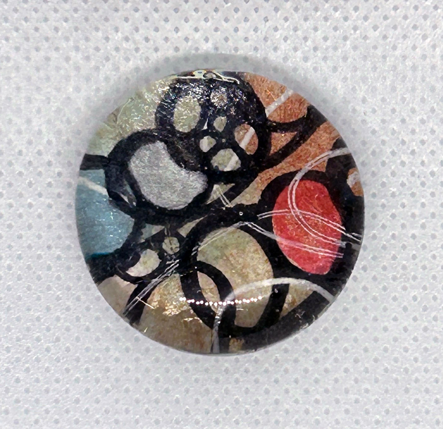 Glass Magnet: Red Dot In Motion