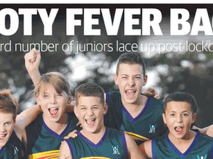 Record number of kids lacing up for footy post-lockdown
