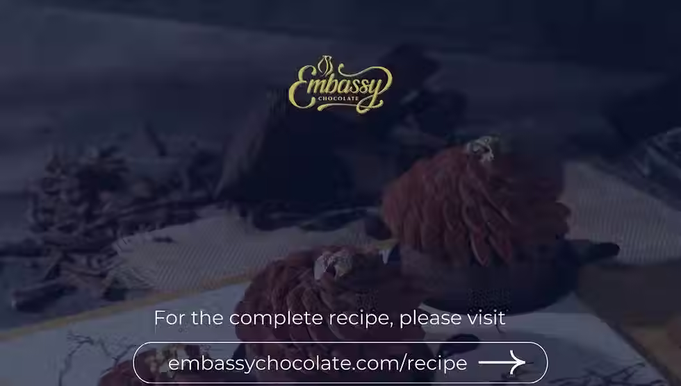 Embassy Chocolate logo with text 'For the complete recipe, please visit embassychocolate.com/recipe