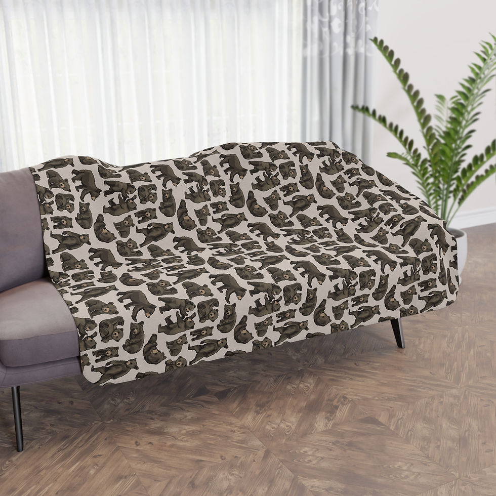 Thumbnail: Frolicking Baby Bears Tan Sherpa Blanket