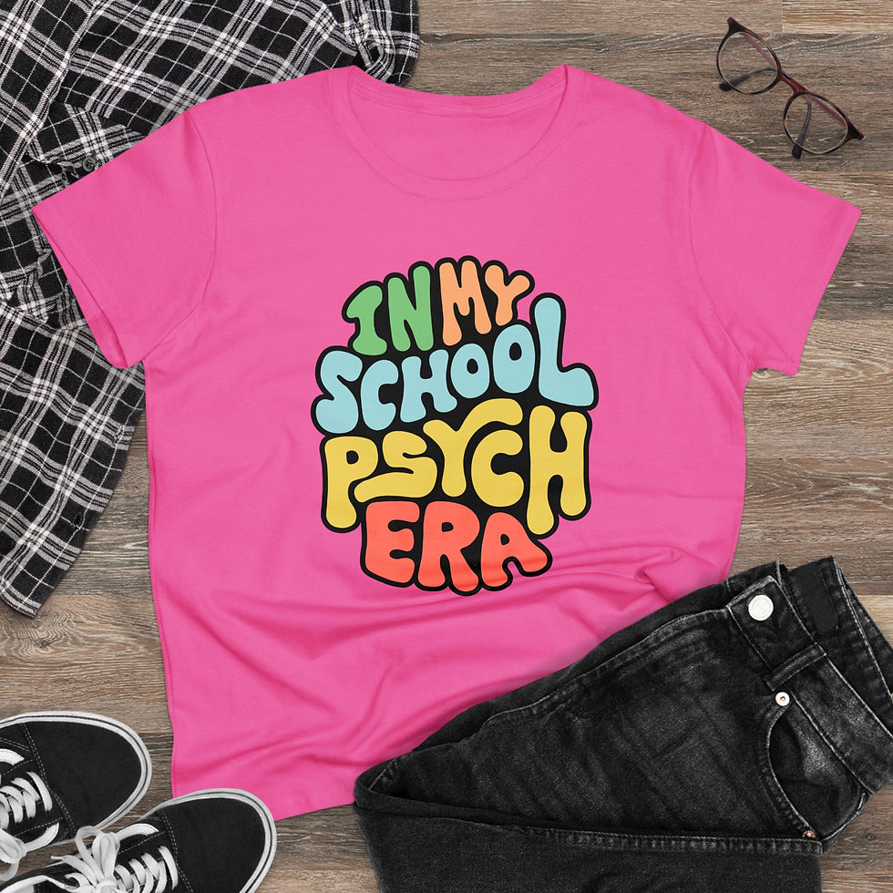 Thumbnail: In My School Psych Era Word Art Women's Midweight Cotton Tee
