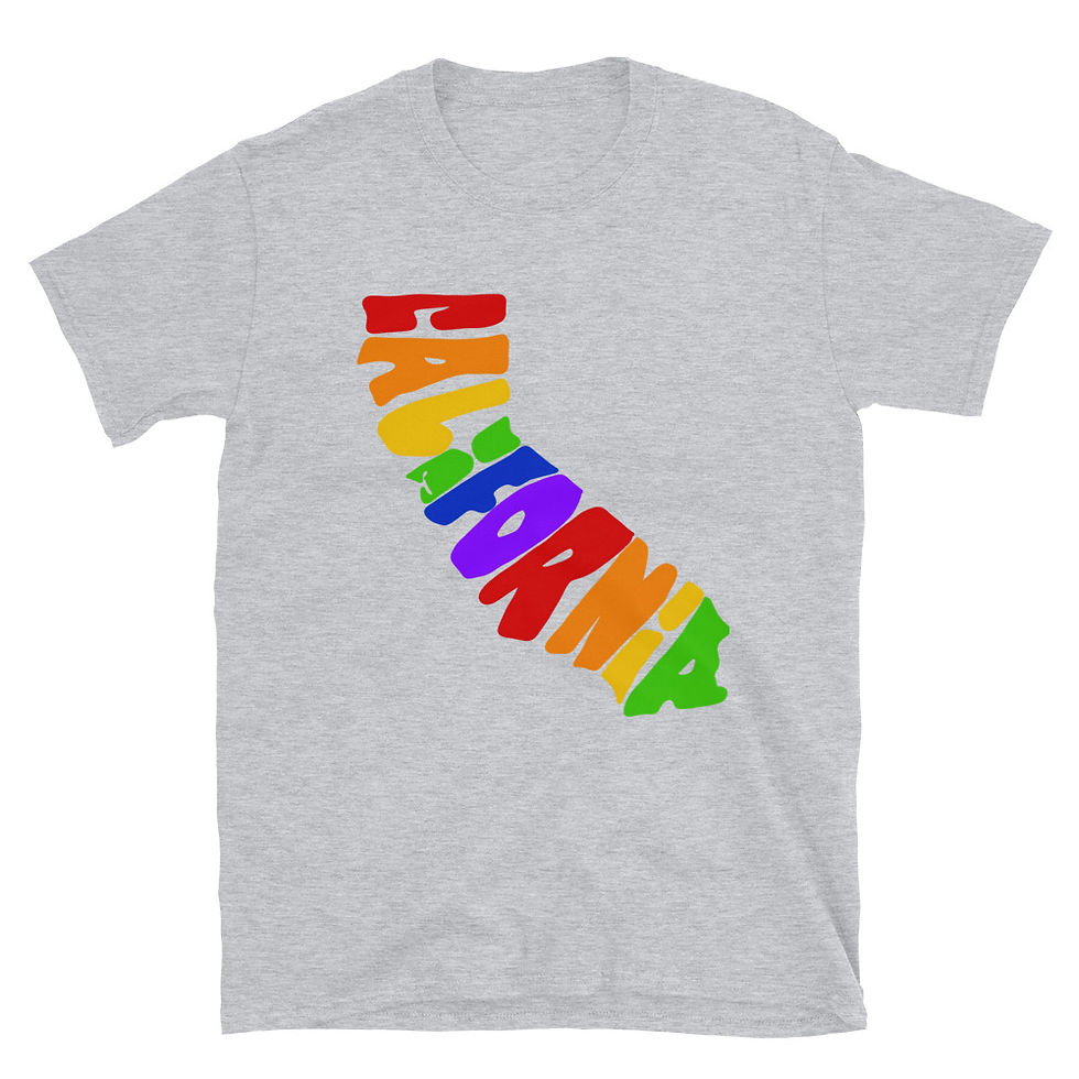 Thumbnail: Rainbow California Map Short-Sleeve Unisex T-Shirt