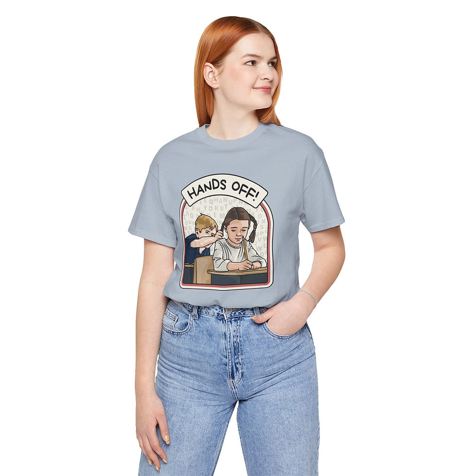 Thumbnail: Hands Off - Funny Short Sleeve Top, Unisex Jersey T-Shirt, Humorous Graphic Tee