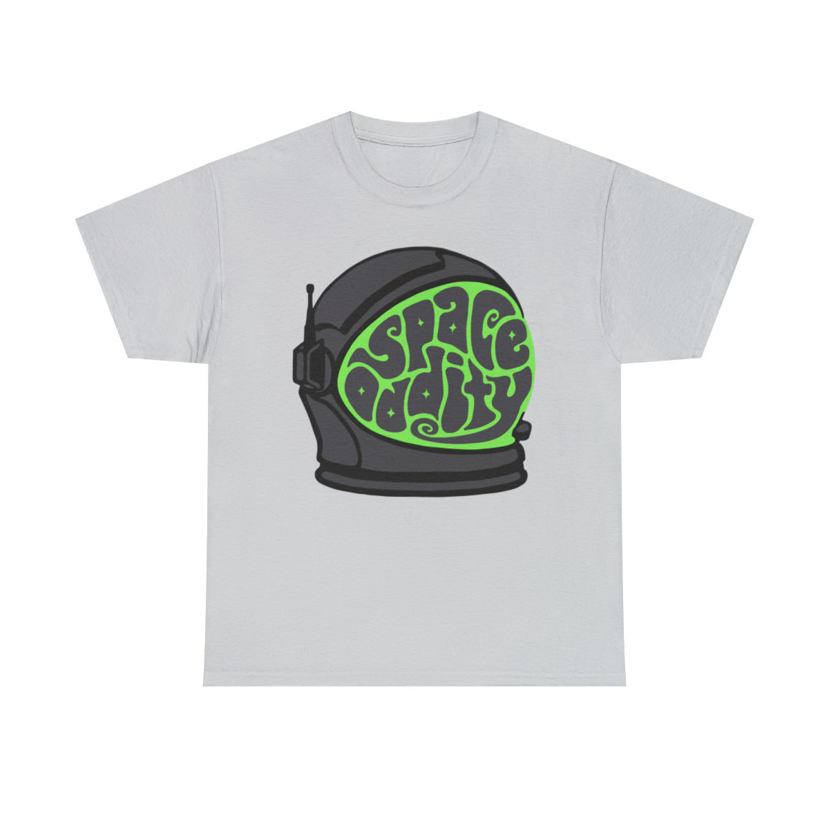Space Oddity Astronaut Helmet Word Art Unisex Heavy Cotton Tee