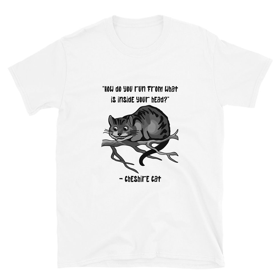 Thumbnail: Cheshire Cat Quote Short-Sleeve Unisex T-Shirt
