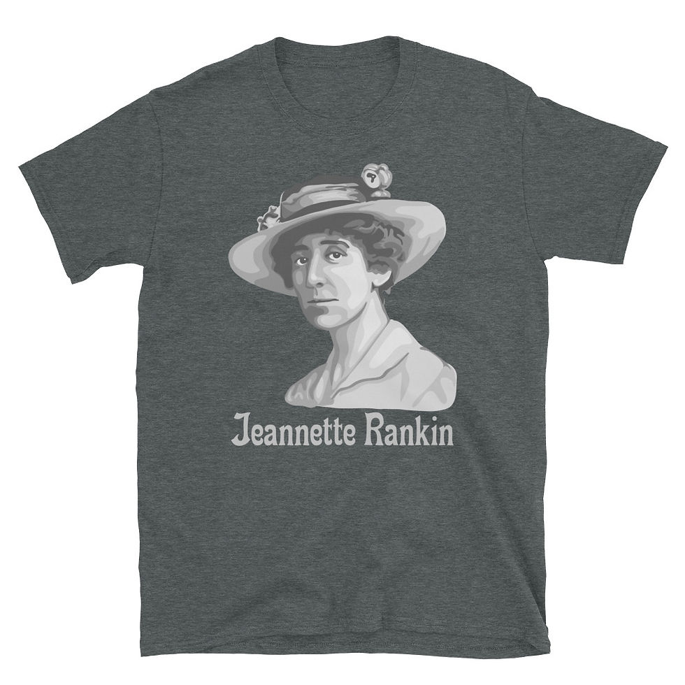 Jeannette Rankin Portrait and Quote Short-Sleeve Unisex T-Shirt