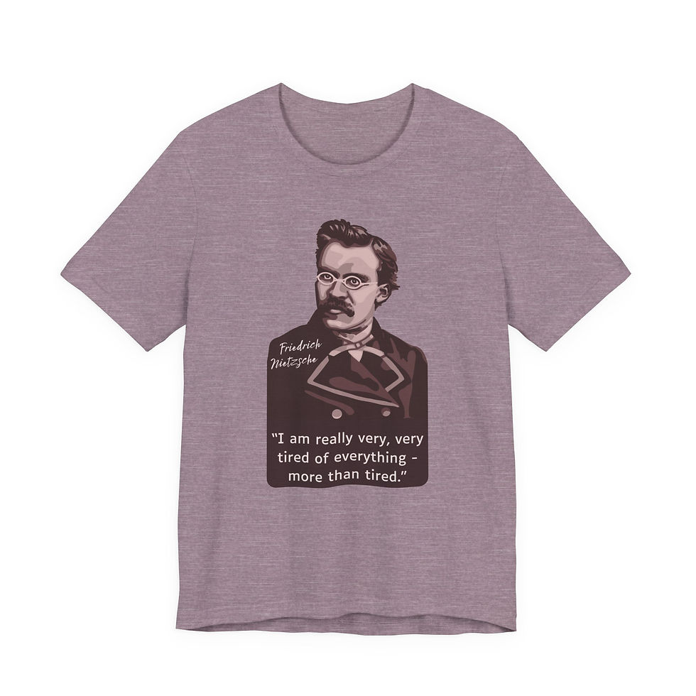 Thumbnail: Friedrich Nietzsche Portrait and Quote Unisex Graphic Print T-Shirt 