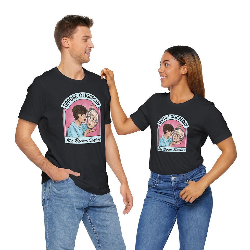 Thumbnail: Oppose Oligarchy Like Bernie Sanders Unisex Graphic Print T-Shirt, Retro Vintage