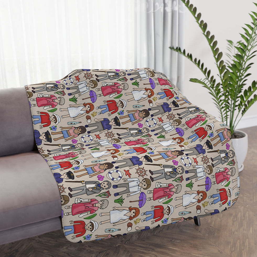 Thumbnail: Shipwreck Survivors Tan Sherpa Blanket — Cozy Gilligan's Island Throw Blanket