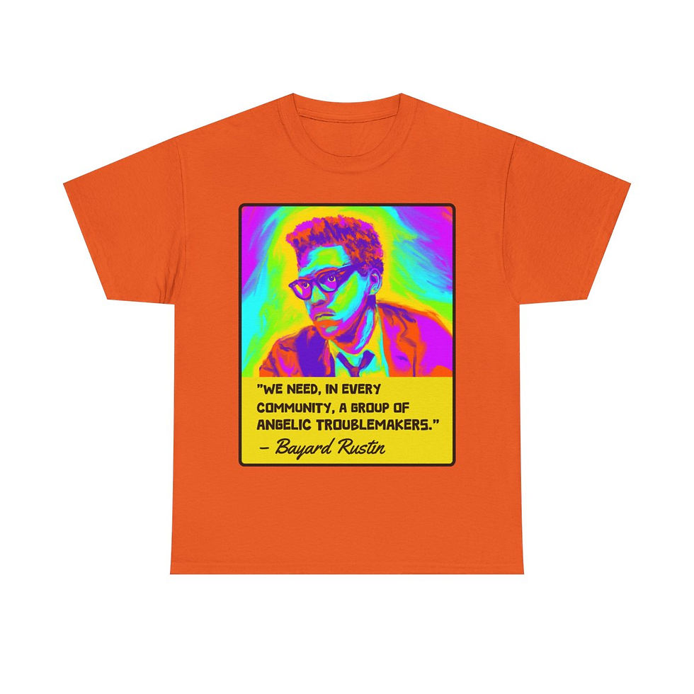 Thumbnail: Bayard Rustin Portrait and Quote Unisex Heavy Cotton Tee