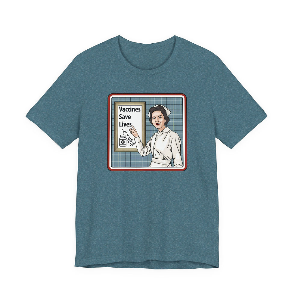 Thumbnail: Vaccines Save Lives Unisex Graphic Print T-Shirt 