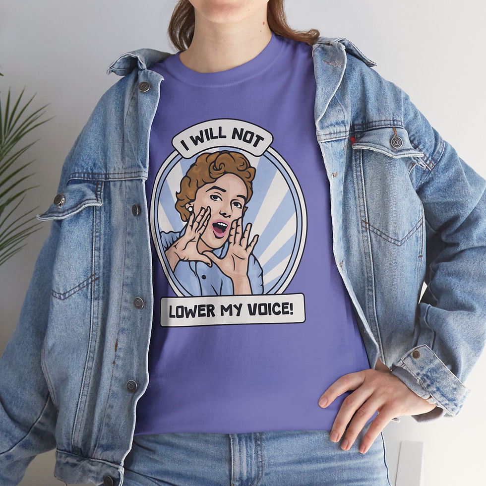 Thumbnail: I Will Not Lower My Voice Unisex Heavy Cotton Tee