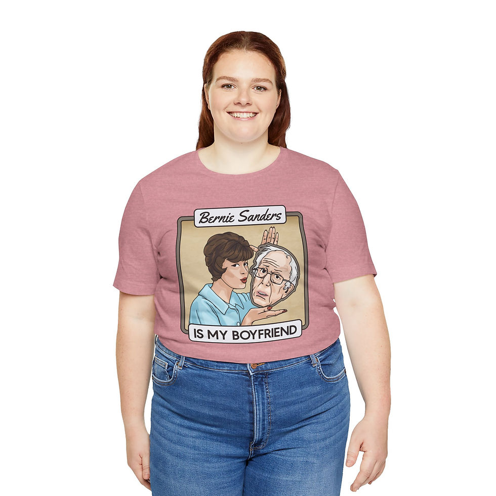 Thumbnail: Bernie Sanders is My Boyfriend Unisex Graphic Print T-Shirt, Retro Vintage Vibes
