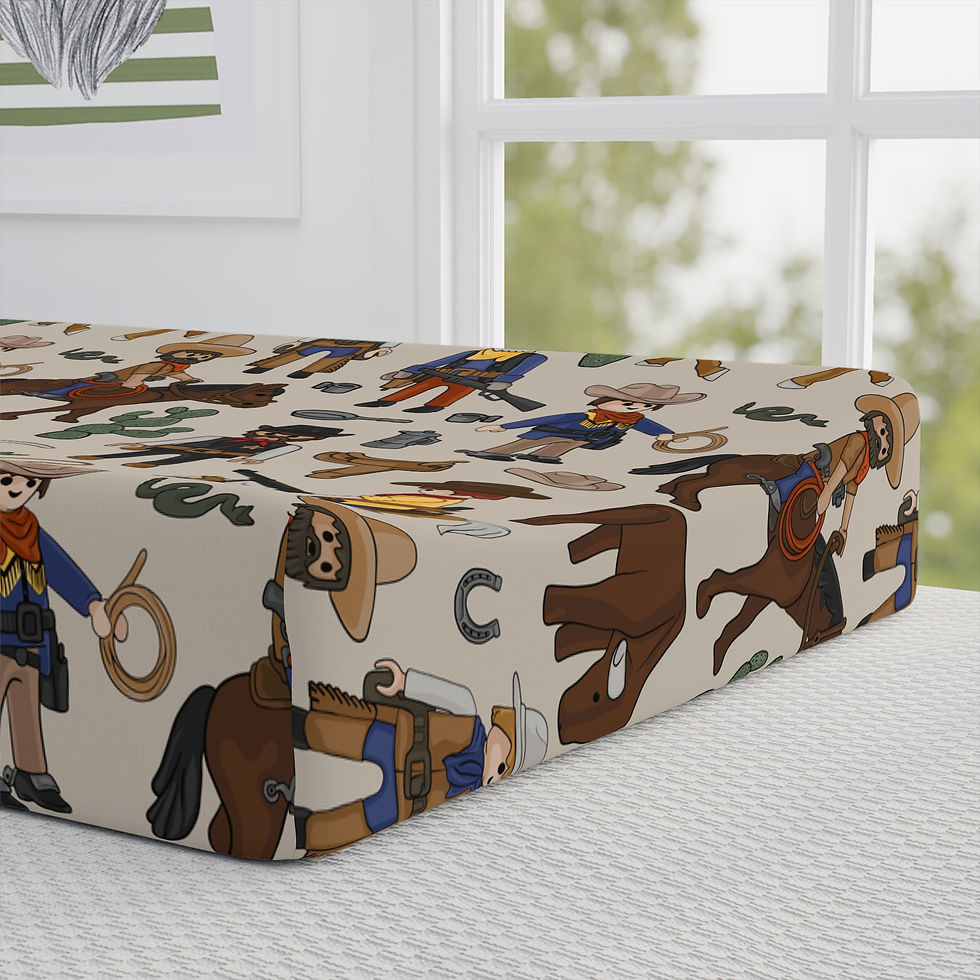 Thumbnail: Rustic Cowboy Baby Changing Pad Cover, Western Nursery Decor, Baby Shower Gift